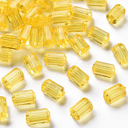 Transparent Acrylic Beads, Faceted, Polygon, Gold, 9x5mm, Hole: 1.8mm, about 3496pcs/500g(TACR-S154-27B-85)