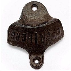 Rustic Cast Iron Bottle Openers, Wall Mounted for Home Decor, Raw(Unplated), 70x56x30mm, Hole: 6mm(FAMI-PW0003-06)