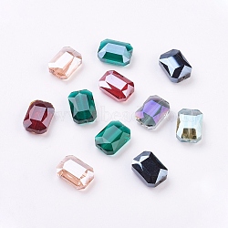 Electroplated Glass Beads, Faceted, Rectangle, Mixed Color, 18x13x6mm, Hole: 1mm(X-EGLA-H002-A-M)