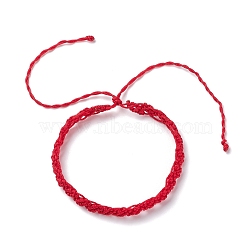 Nylon Thread Braided Cord Bracelet, Lucky Adjustable Bracelet for Women, Red, Inner Diameter: 2~4-3/4 inch(5.1~12.1cm)(BJEW-JB07412-01)