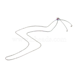 Ion Plating(IP) 304 Stainless Steel Slider Necklace Makings, with Cable Chains and Stopper Beads, Rainbow Color, 23.42 inch(59.5cm)(AJEW-JB00950-01)