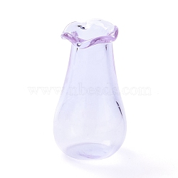 Miniature Glass Vase Ornaments, Micro Toys Dollhouse Accessories Pretending Prop Decorations, Lavender, 27.5~29x15.5~16mm, Hole: 6mm(AJEW-Z006-01A)