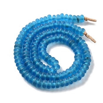 Handmade Lampwork Beads, Rondelle, Dodger Blue, 9~9.5x4.5~5mm, Hole: 1.8mm, about 133pcs/strand, 25.20''(64cm)
