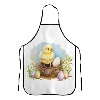 Easter Theme Polyester Sleeveless Apron, with Double Shoulder Belt, Yellow, 800x600mm