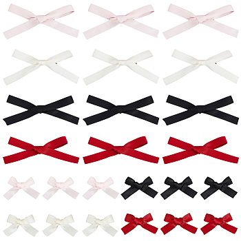 Styles Bowknot Polyester Alligator Hair Clips, with Iron Clip, Hair Accessories for Women Girl, Mixed Color, 30~35x42~80x8.5~11mm