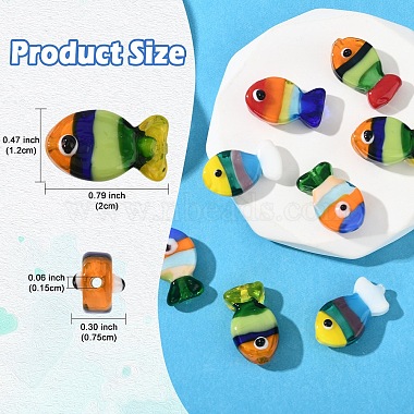10Pcs 5 Colors Handmade Lampwork Beads(LAMP-YW0001-62)-3