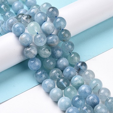 Natural Aquamarine Beads Strands(G-R446-10mm-39)-1