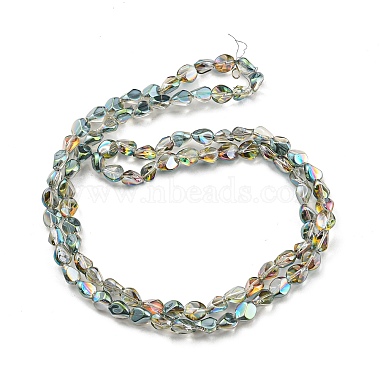Half Rainbow Plated Electroplate Transparent Glass Beads Strands(EGLA-G037-04A-HR02)-2