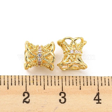 Brass Micro Pave Cubic Zirconia Spacer Beads(KK-H452-21G)-3