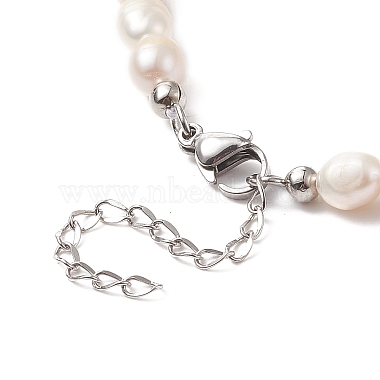 Natural Pearl Beaded Necklace with 304 Stainless Steel Clasp for Women(NJEW-JN04143)-6