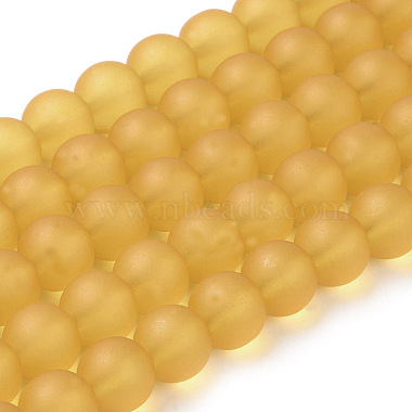 10mm Goldenrod Round Glass Beads